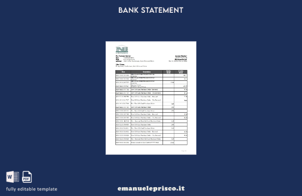 modello Excel di estratto conto bancario SKNA di Saint Kitts e Nevis in stile ve